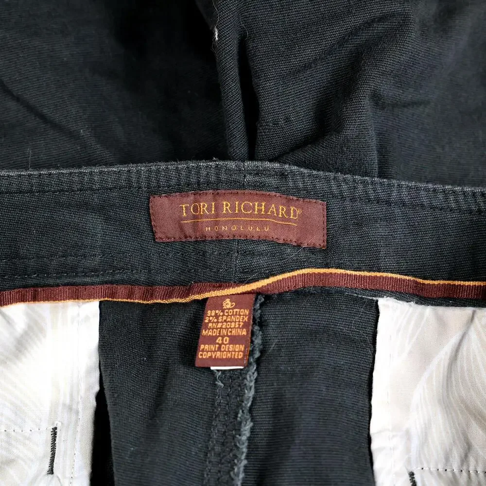 Tori Richard 56 Honolulu Black Woven Mens Shorts 40
